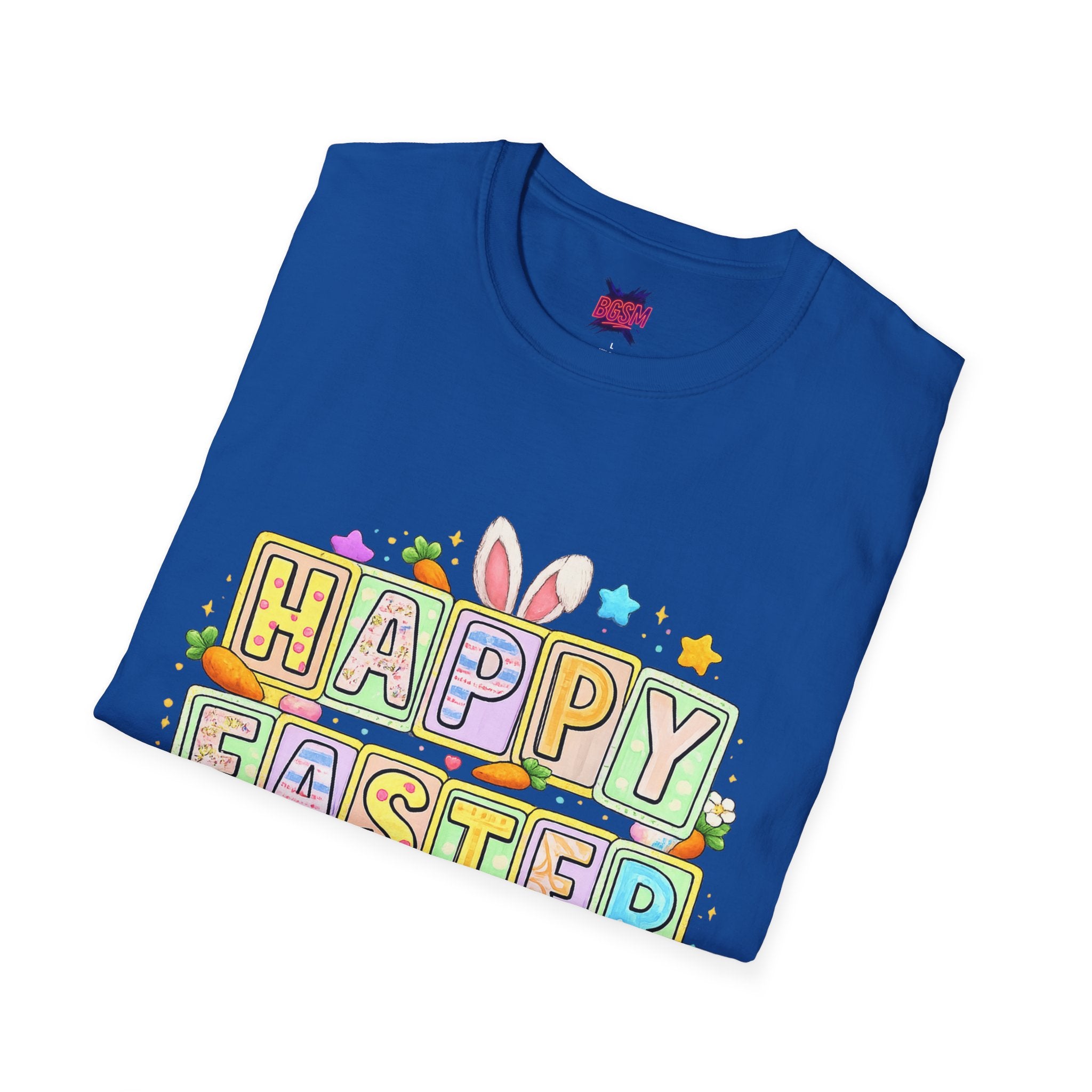 BGSM Happy Easter T-Shirt — Pastel Bunny & Eggs Holiday Tee