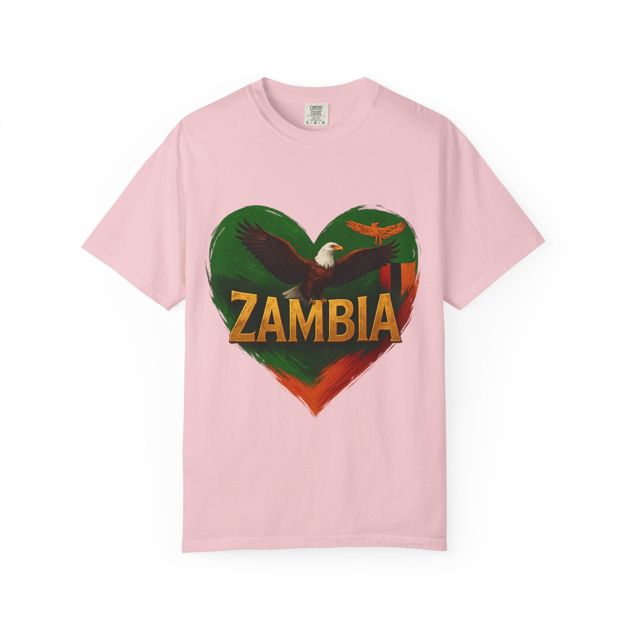 BGSM Zambia Heart Eagle T-Shirt — Patriotic Zambia Graphic Tee