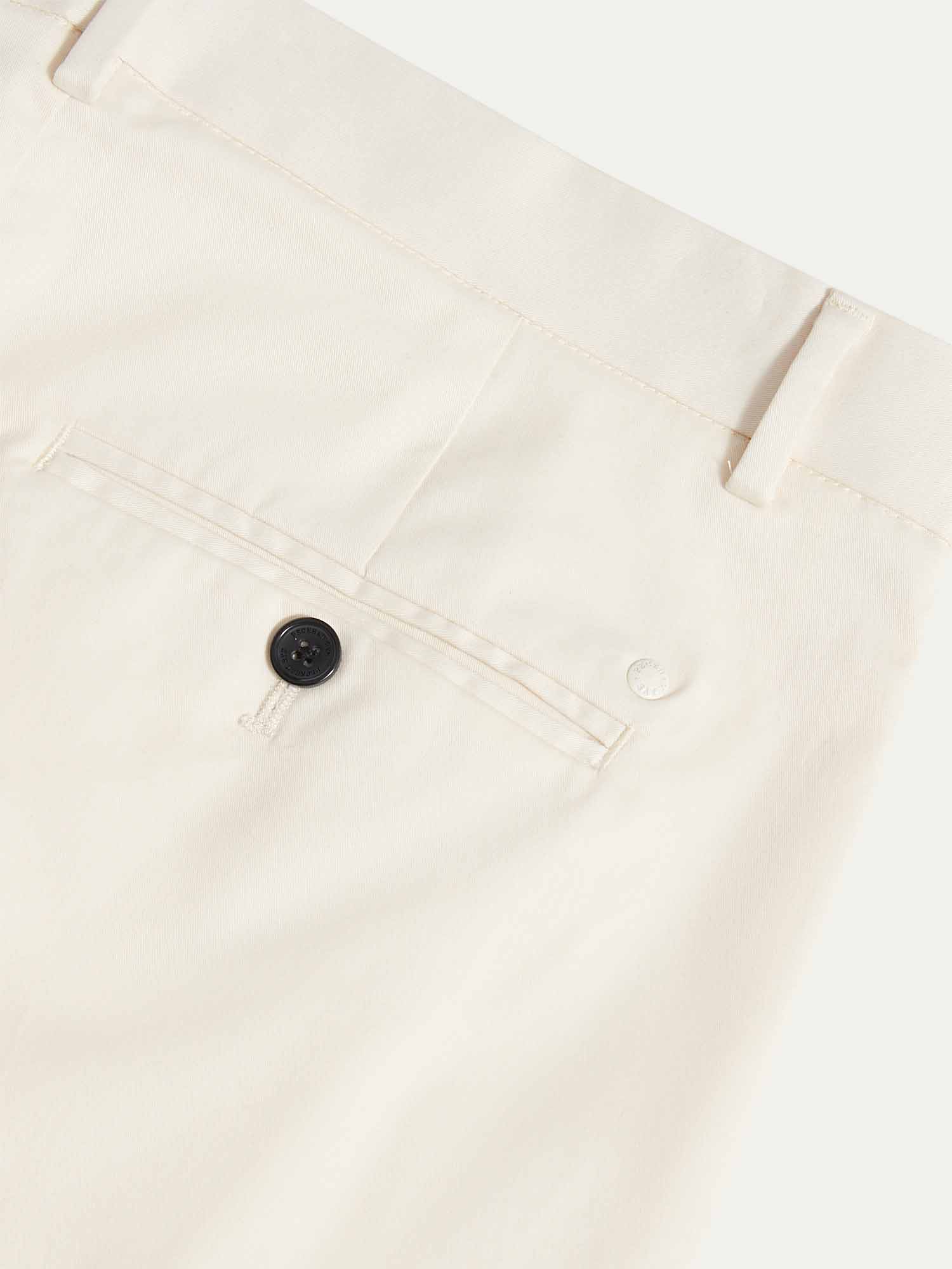 Dean Stretch Cotton Trouser in Egret