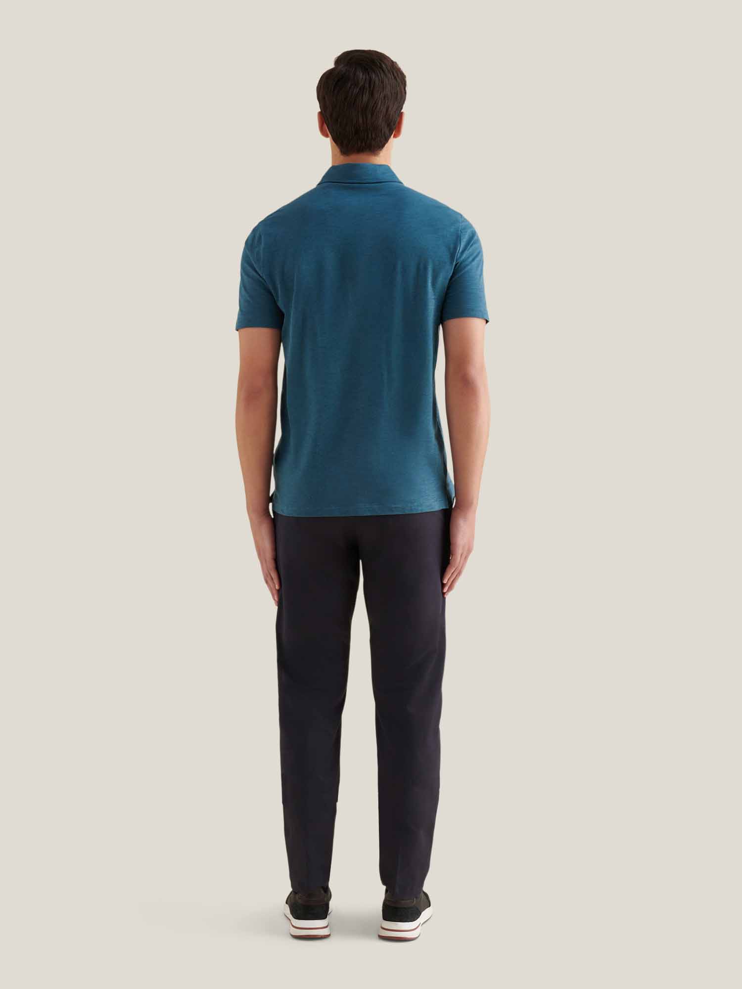 Dean Stretch Cotton Trouser in Dark Sapphire Navy