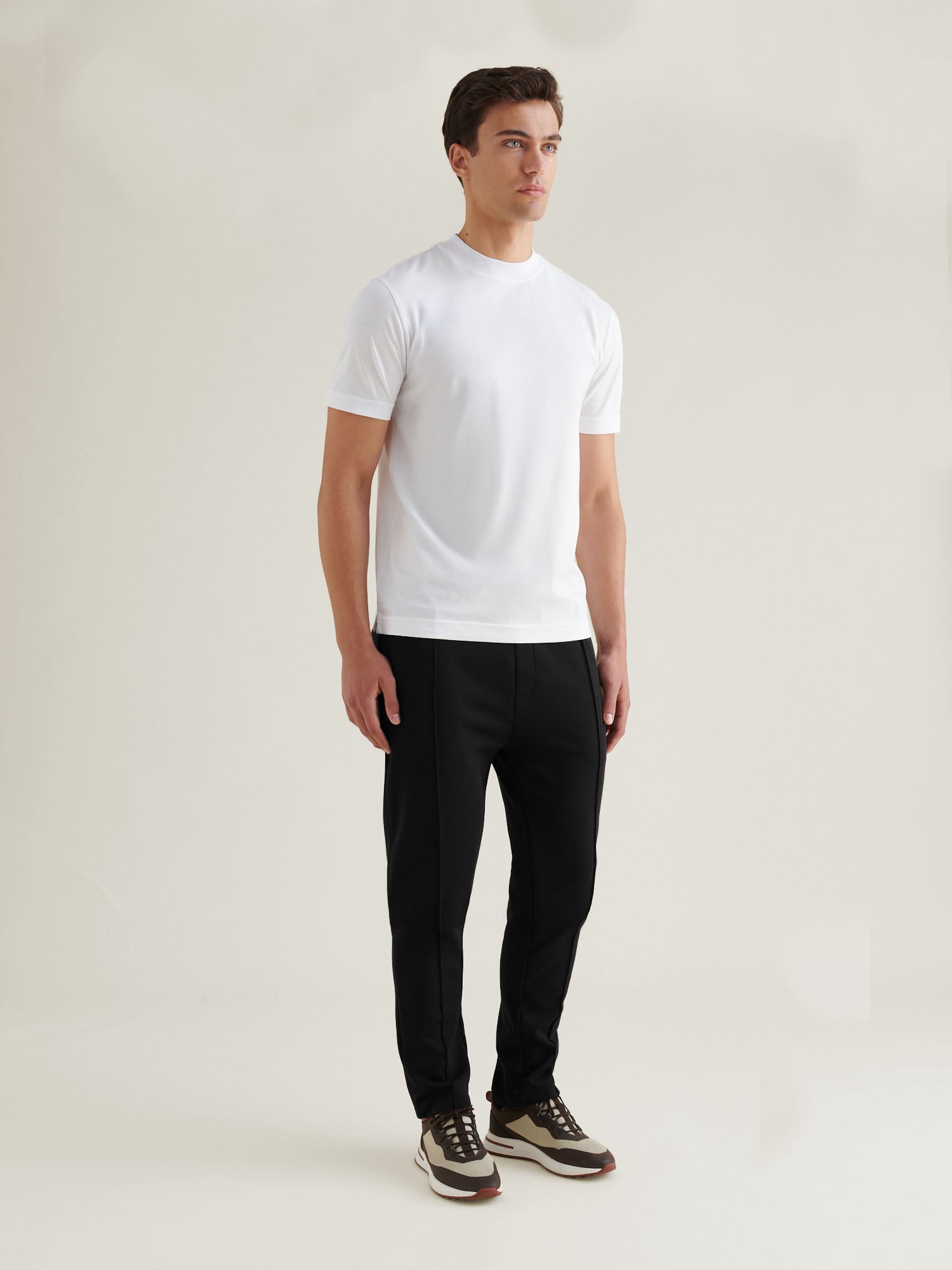 Jersey Interlock Jogger in Black