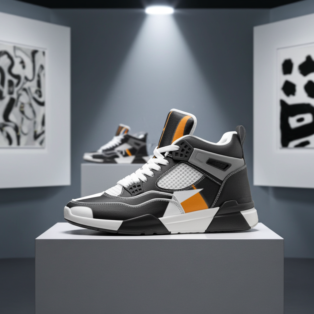 BGSM AJ4 Basketball Sneakers -White Sole