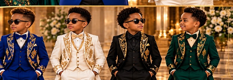Illustrative design concepts for children's formal suits