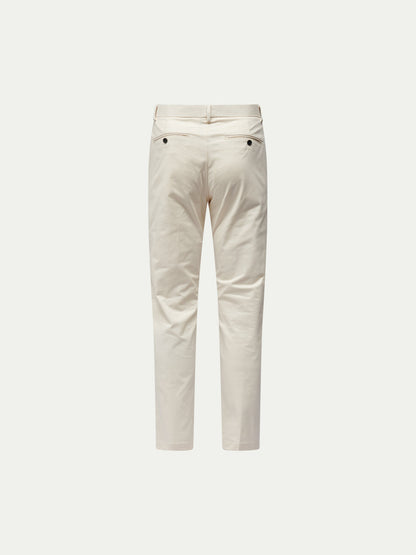 Dean Stretch Cotton Trouser in Egret