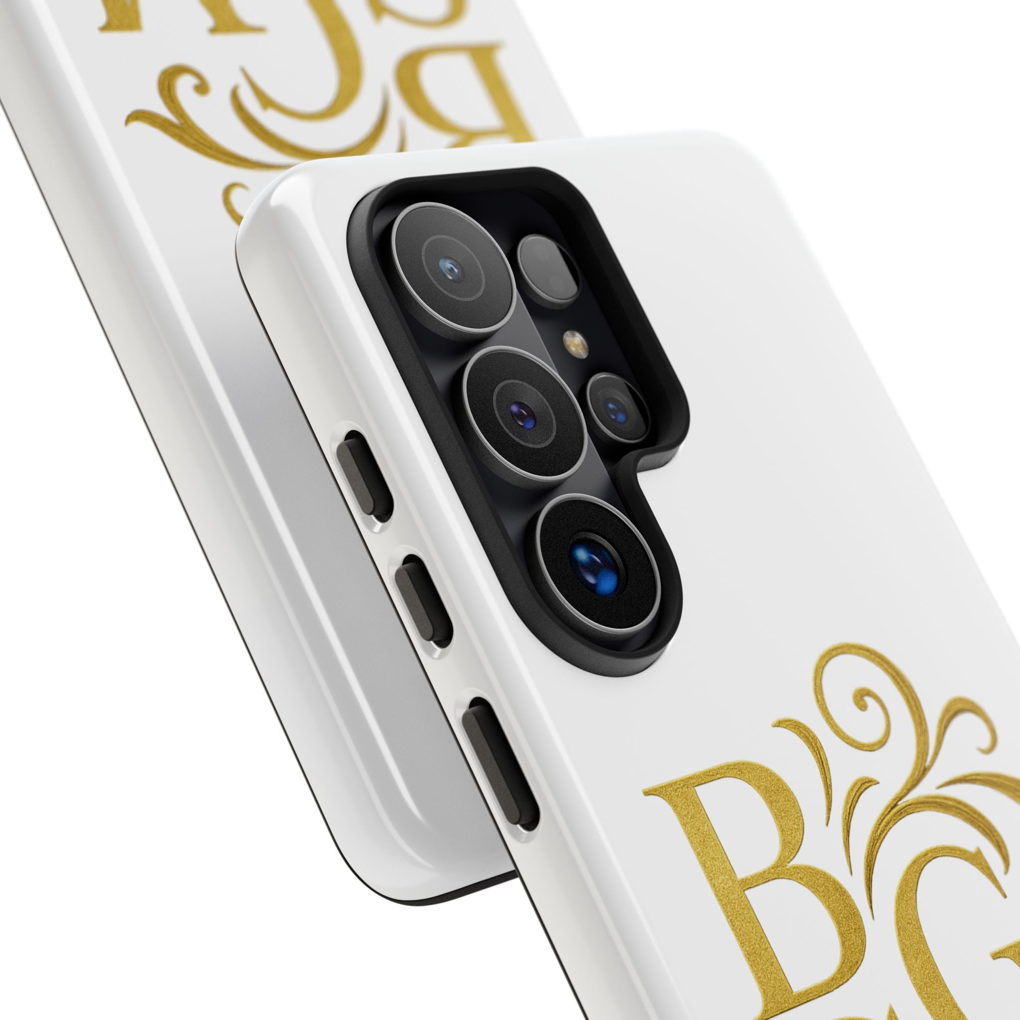 Monogram Tough Case – Elegant Gold B S G M Flourish Phone Case