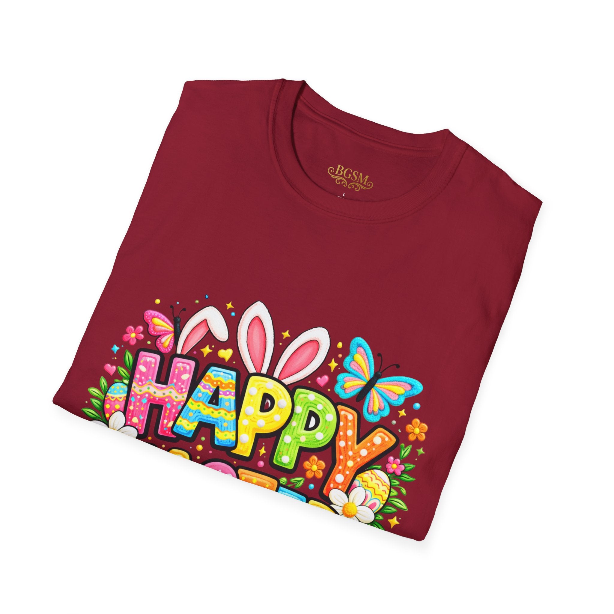 BGSM Easter Bunny Graphic T-Shirt — "Happy Easter" Colorful Holiday Tee