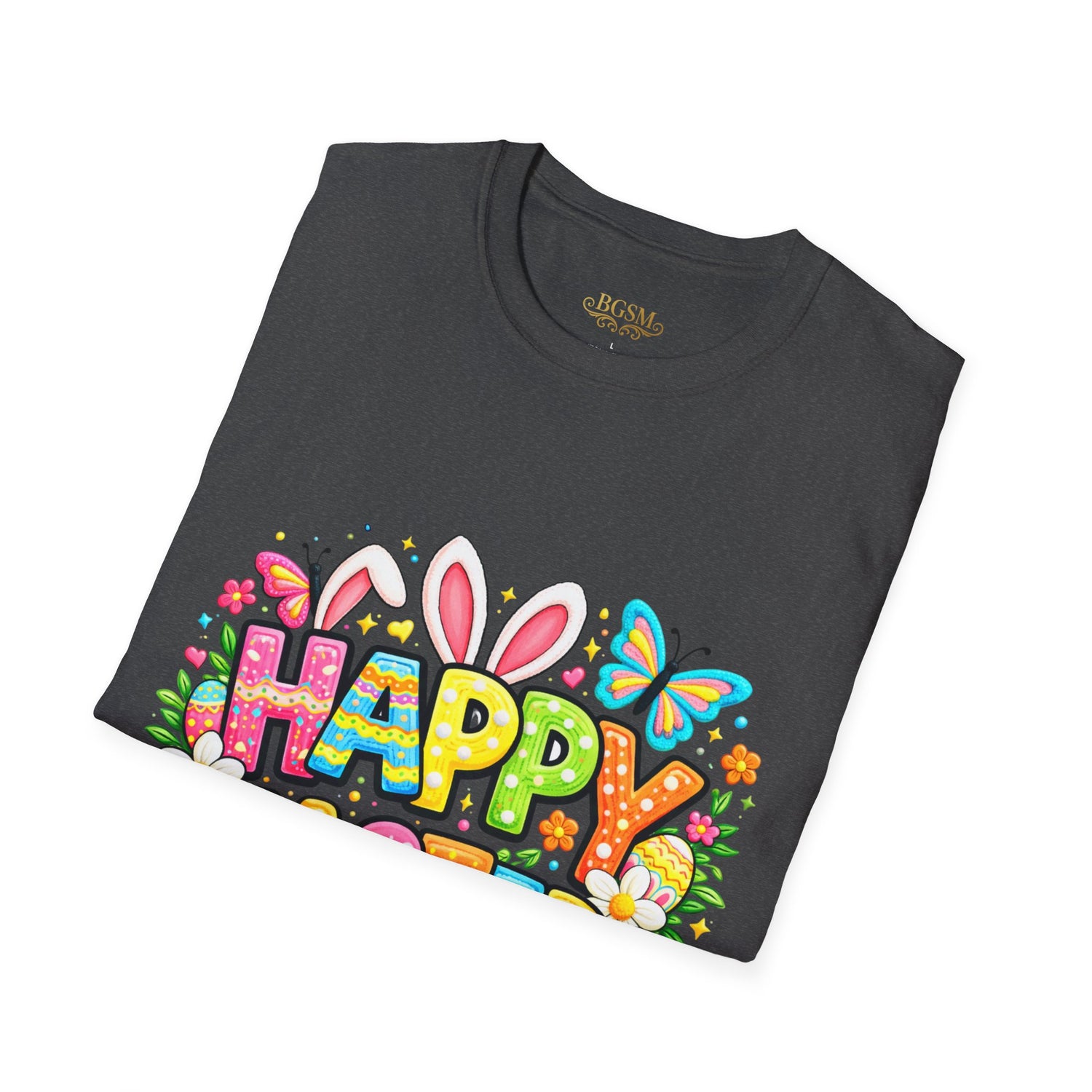 BGSM Easter Bunny Graphic T-Shirt — "Happy Easter" Colorful Holiday Tee