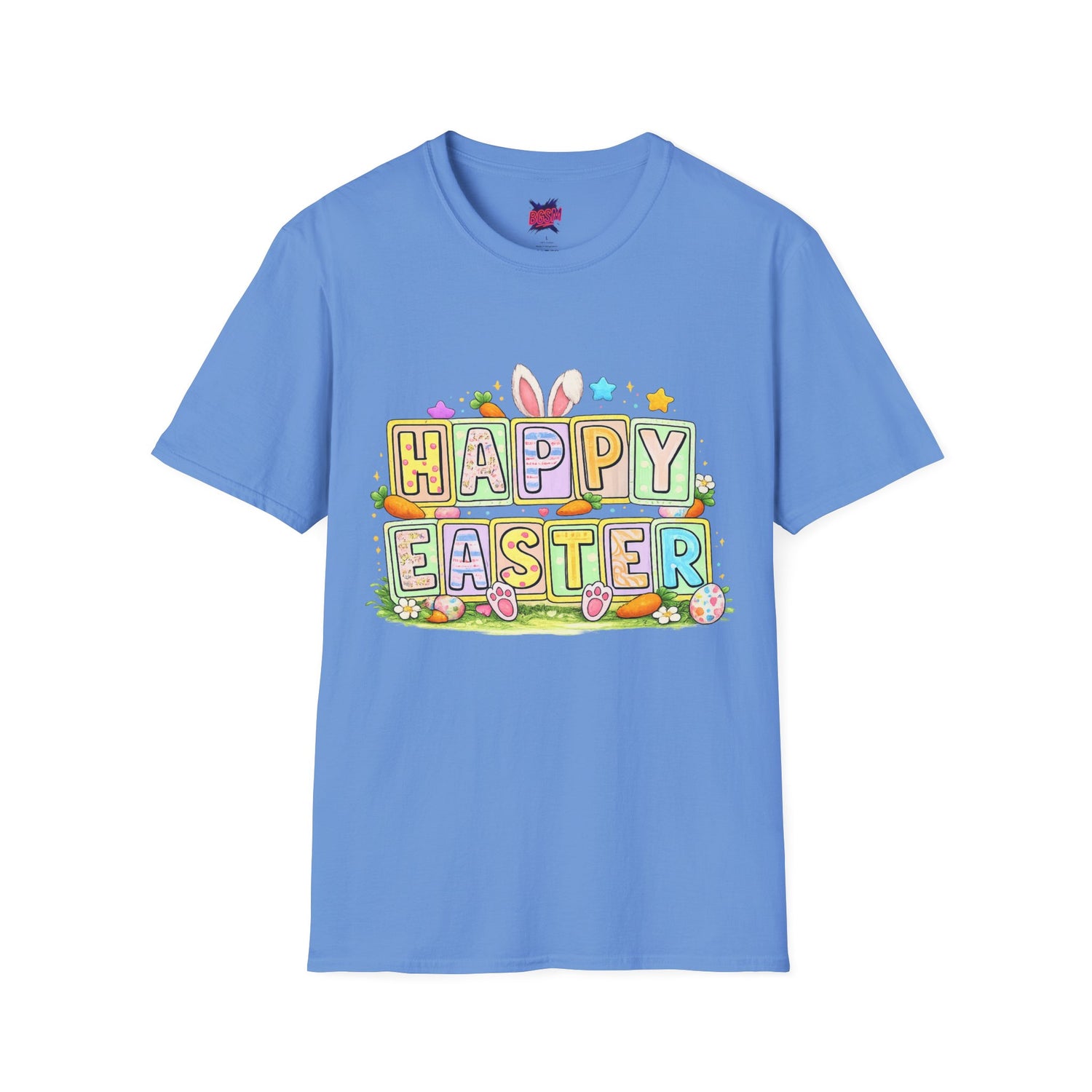 BGSM Happy Easter T-Shirt — Pastel Bunny &amp; Eggs Holiday Tee