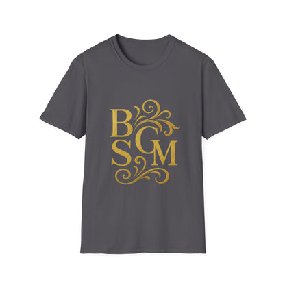 BGSM Monogram T-Shirt — Decorative Gold Front &amp; Blue Circle Back