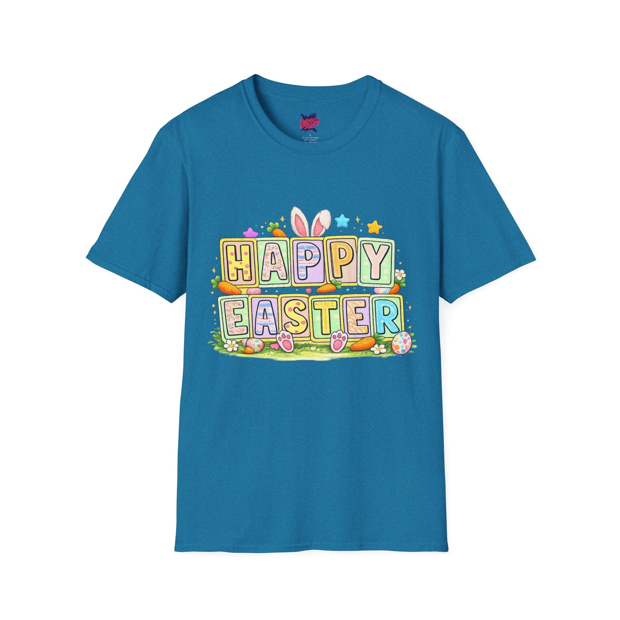 BGSM Happy Easter T-Shirt — Pastel Bunny &amp; Eggs Holiday Tee