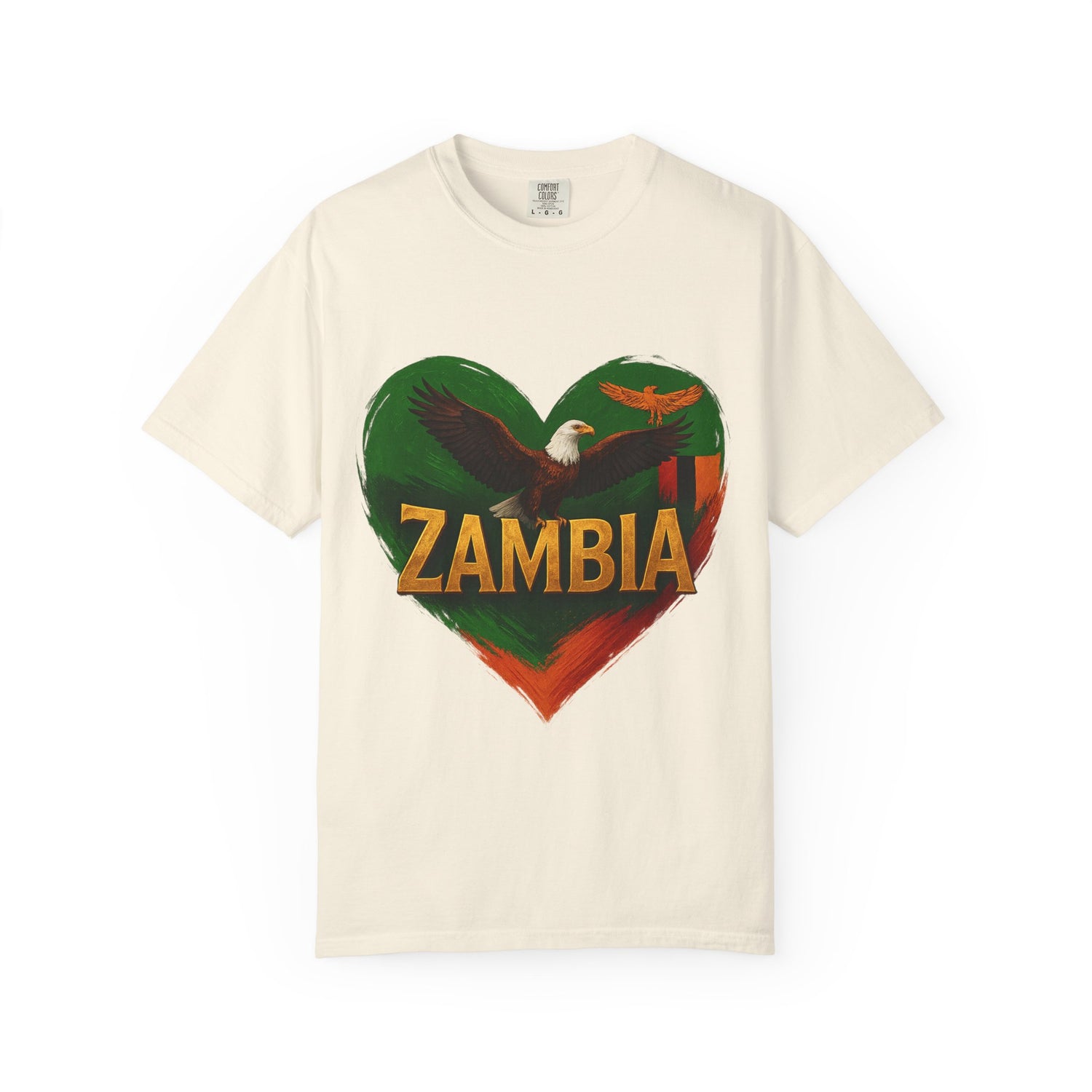 BGSM Zambia Heart Eagle T-Shirt — Patriotic Zambia Graphic Tee