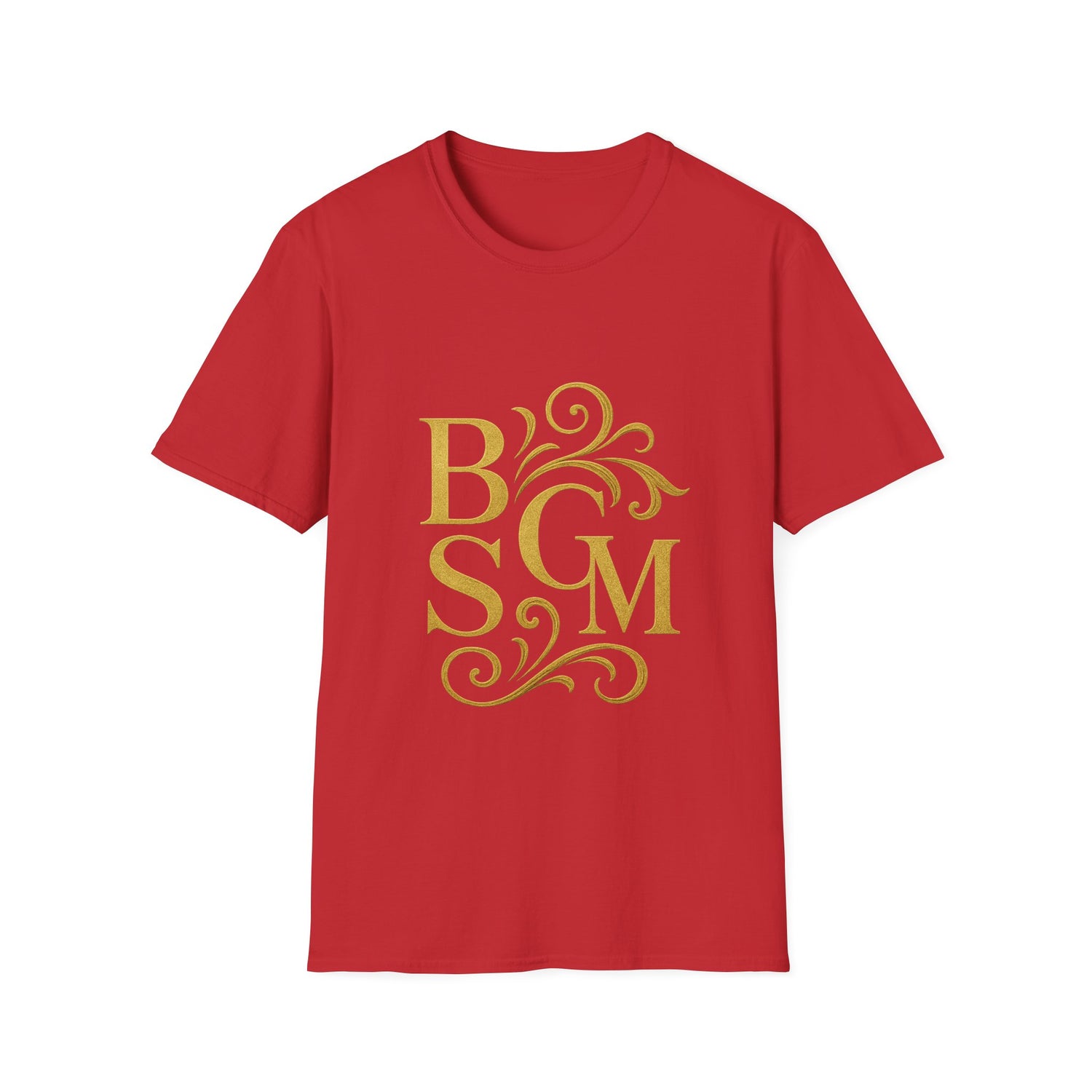 BGSM Monogram T-Shirt — Decorative Gold Front &amp; Blue Circle Back
