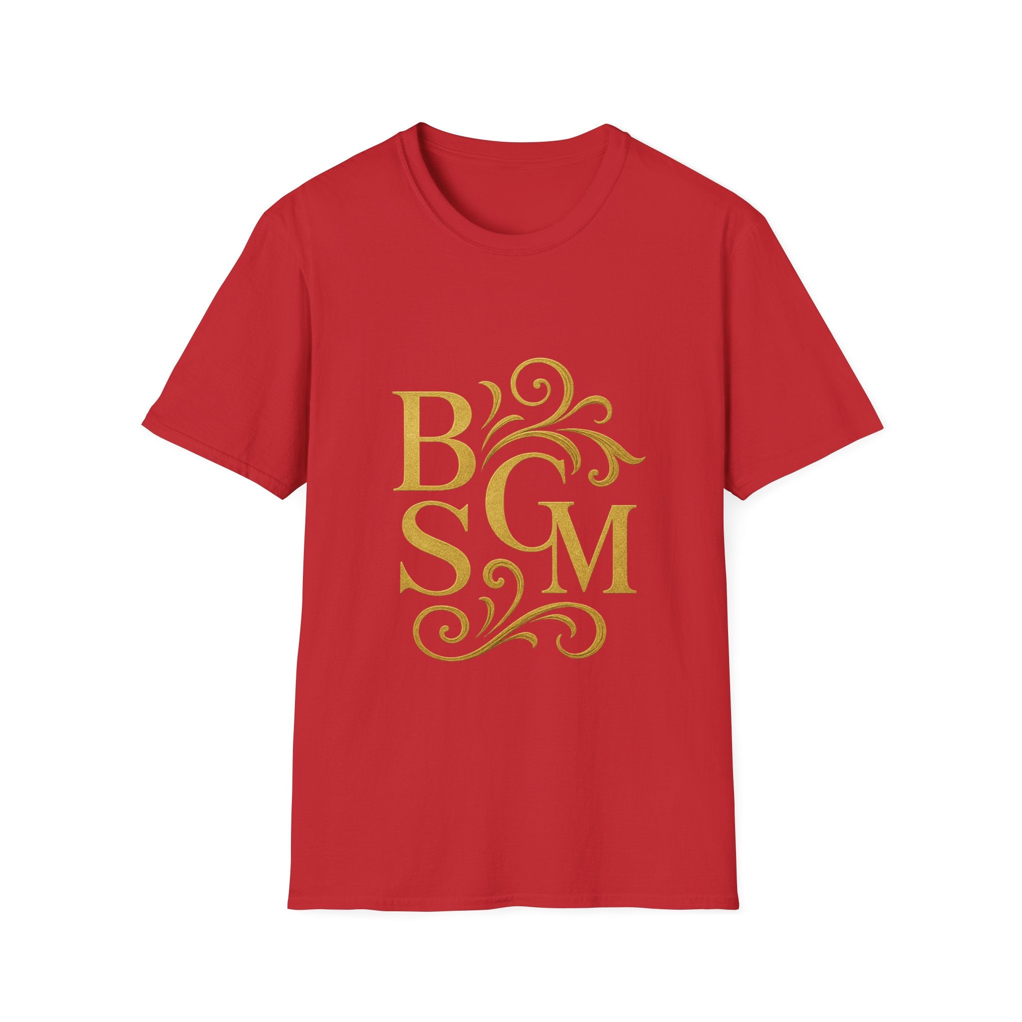 BGSM Monogram T-Shirt — Decorative Gold Front &amp; Blue Circle Back
