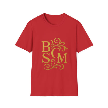 BGSM Monogram T-Shirt — Decorative Gold Front &amp; Blue Circle Back