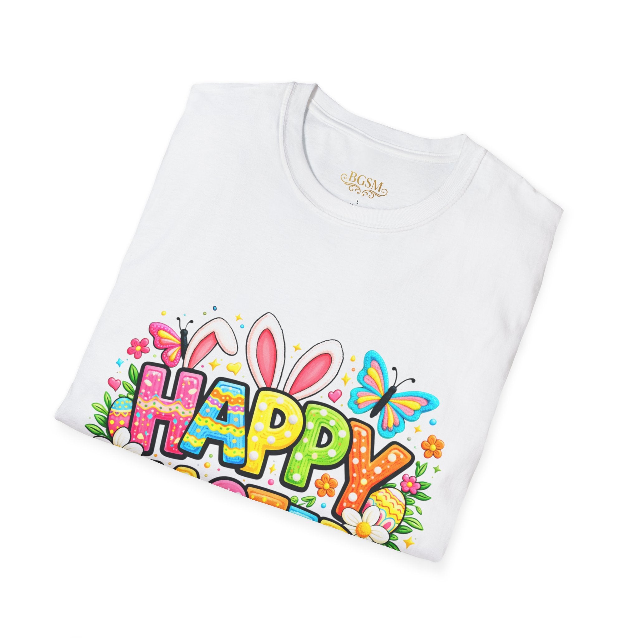BGSM Easter Bunny Graphic T-Shirt — "Happy Easter" Colorful Holiday Tee