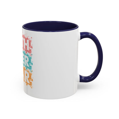 Faith Over Fear Accent Coffee Mug — Inspirational Christian Ceramic Mug (11/15oz)