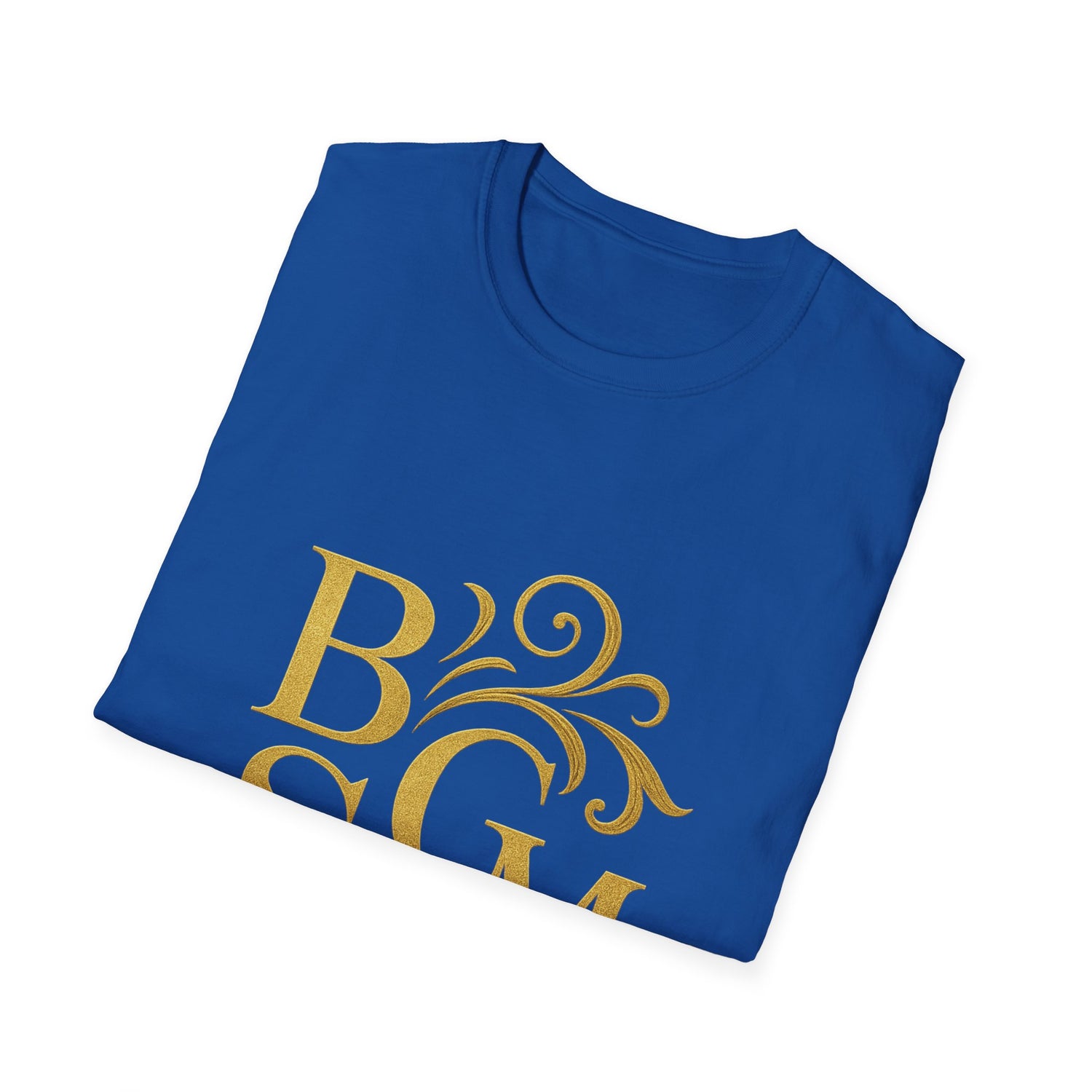 BGSM Monogram T-Shirt — Decorative Gold Front &amp; Blue Circle Back