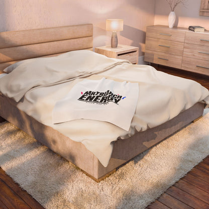 Matriarch Energy Velveteen Plush Blanket | Minimal Typographic Mom Throw