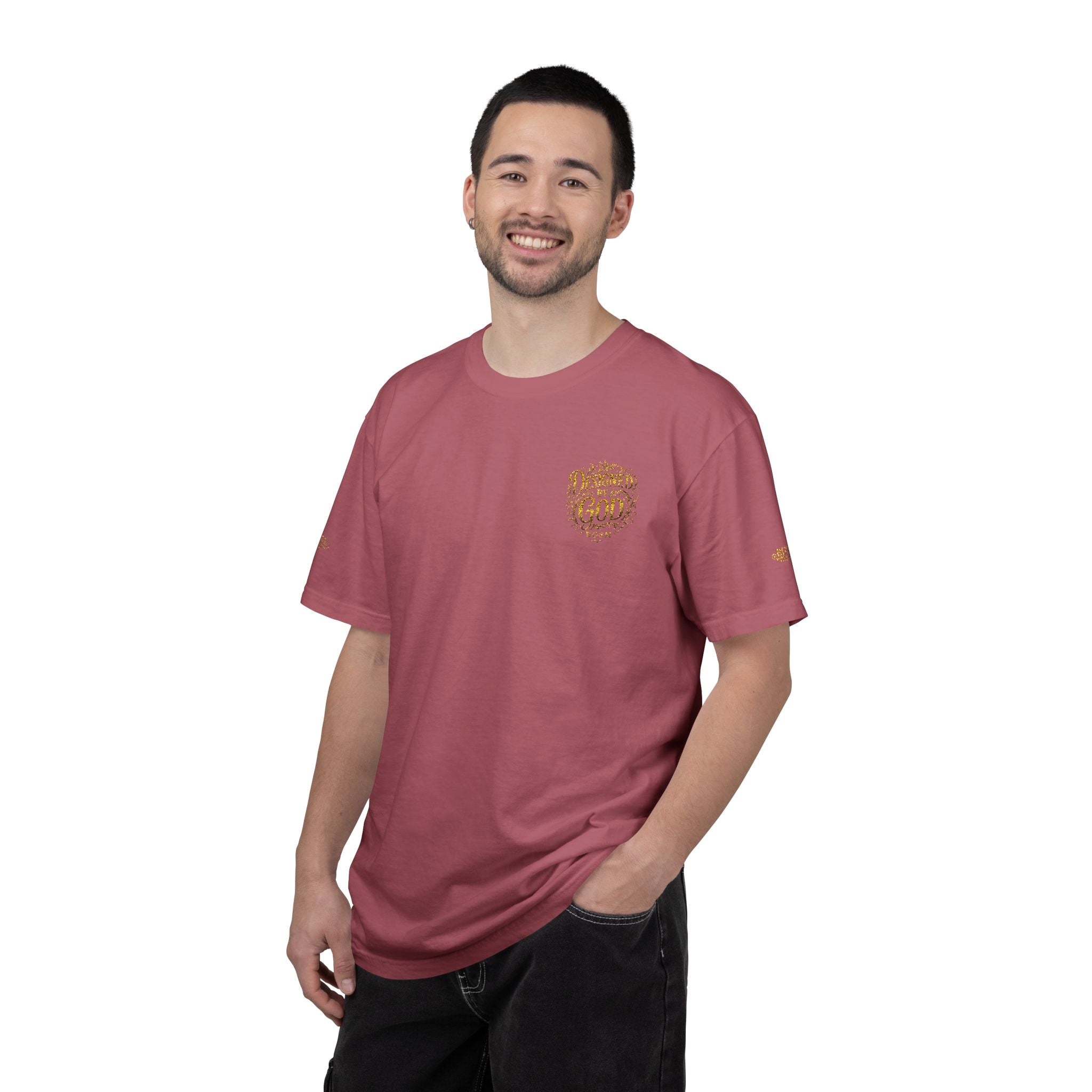 Autumn Fox Pocket T-Shirt — Rust Garment-Dyed Tee with Pocket Fox Design
