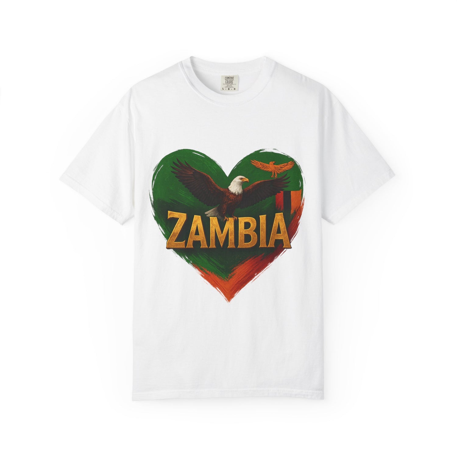 BGSM Zambia Heart Eagle T-Shirt — Patriotic Zambia Graphic Tee