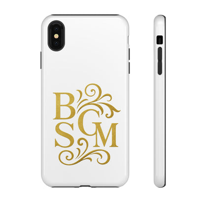Monogram Tough Case – Elegant Gold B S G M Flourish Phone Case