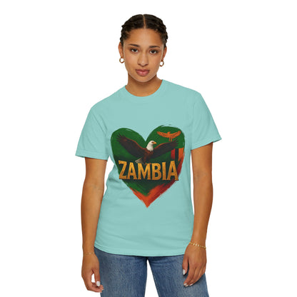BGSM Zambia Heart Eagle T-Shirt — Patriotic Zambia Graphic Tee