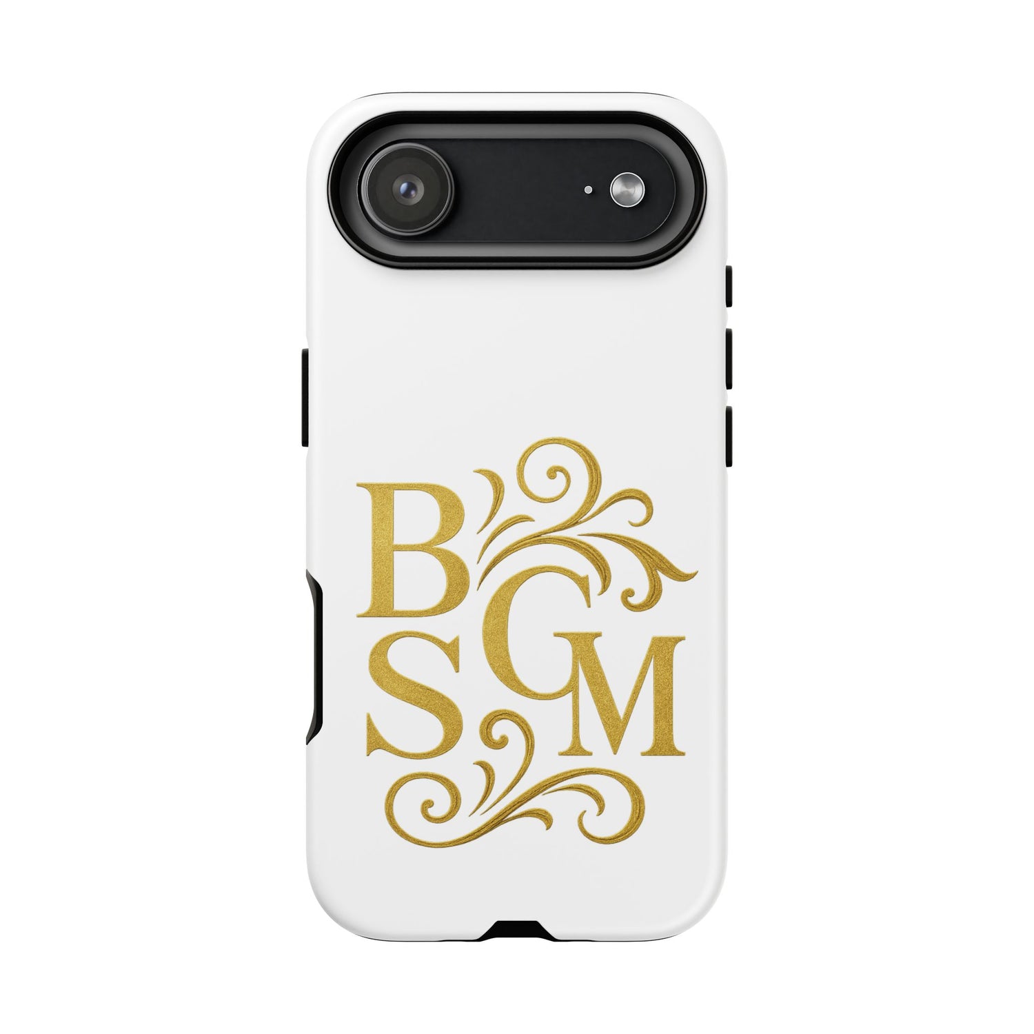 Monogram Tough Case – Elegant Gold B S G M Flourish Phone Case