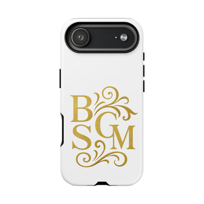 Monogram Tough Case – Elegant Gold B S G M Flourish Phone Case