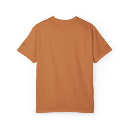 Autumn Fox Pocket T-Shirt — Rust Garment-Dyed Tee with Pocket Fox Design