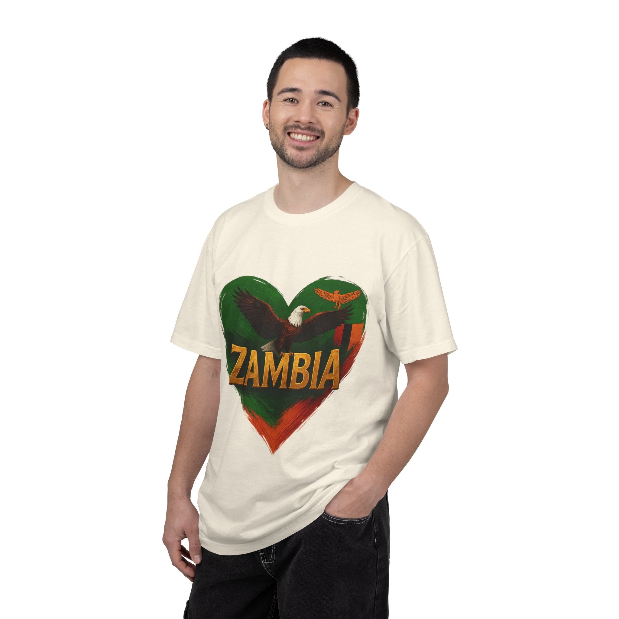 BGSM Zambia Heart Eagle T-Shirt — Patriotic Zambia Graphic Tee