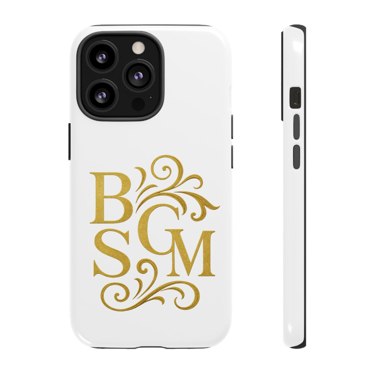 Monogram Tough Case – Elegant Gold B S G M Flourish Phone Case