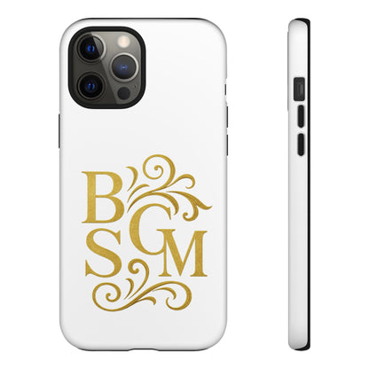 Monogram Tough Case – Elegant Gold B S G M Flourish Phone Case