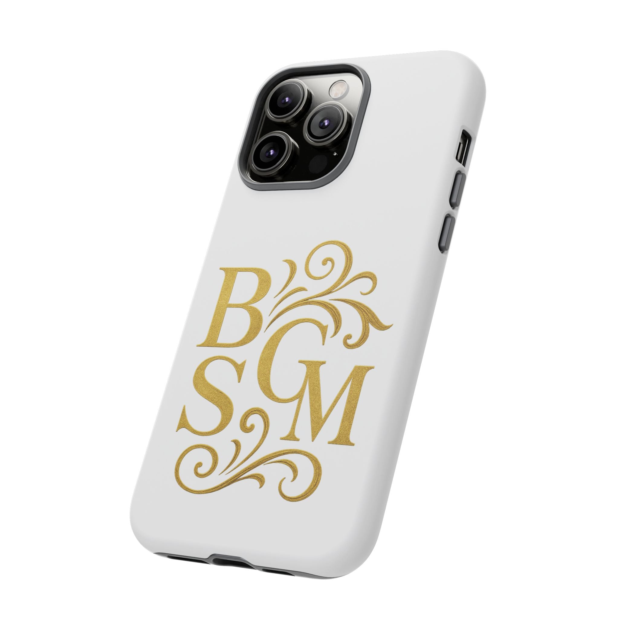 Monogram Tough Case – Elegant Gold B S G M Flourish Phone Case