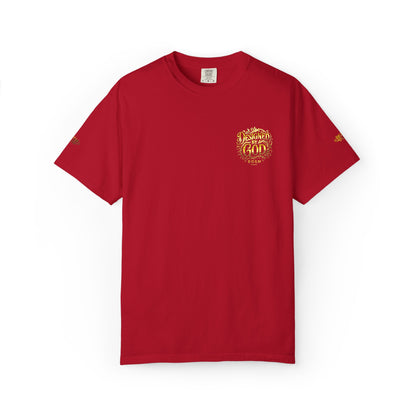 Autumn Fox Pocket T-Shirt — Rust Garment-Dyed Tee with Pocket Fox Design