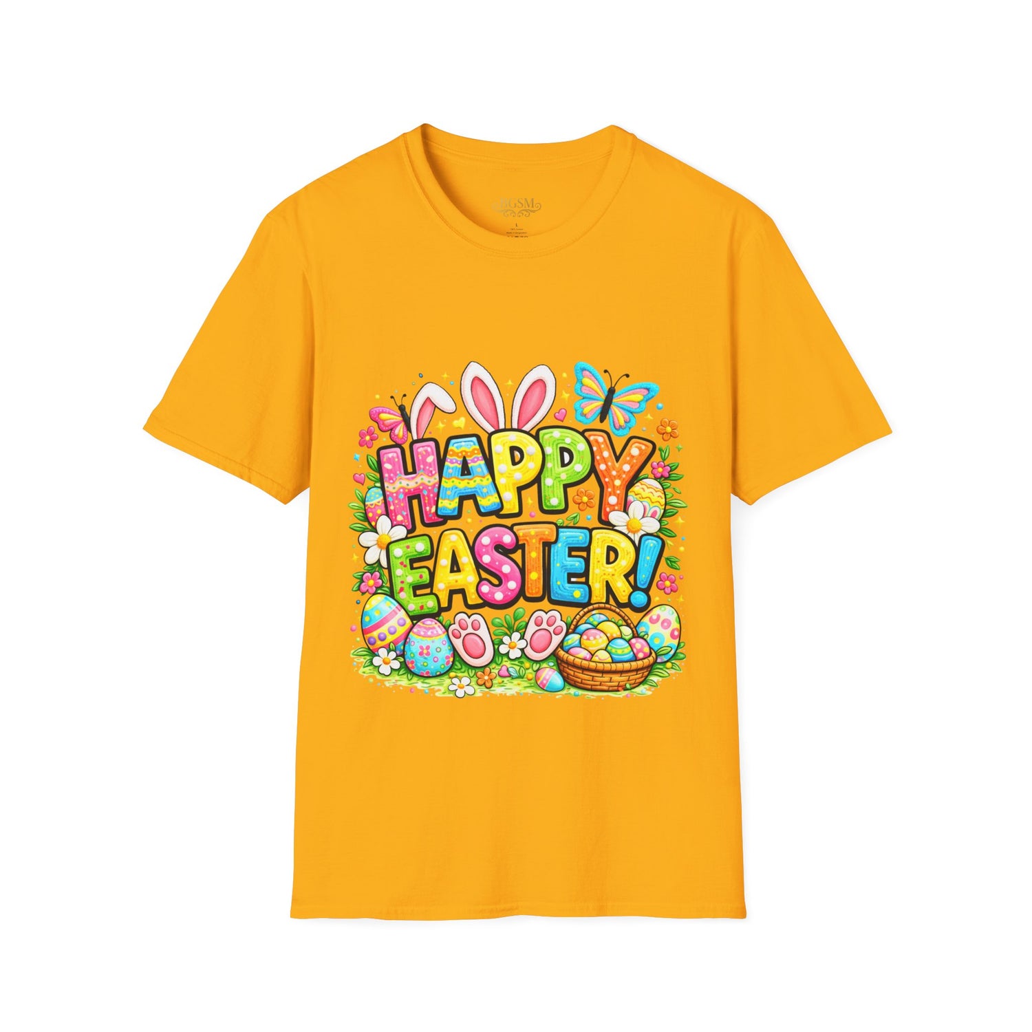 BGSM Easter Bunny Graphic T-Shirt — "Happy Easter" Colorful Holiday Tee
