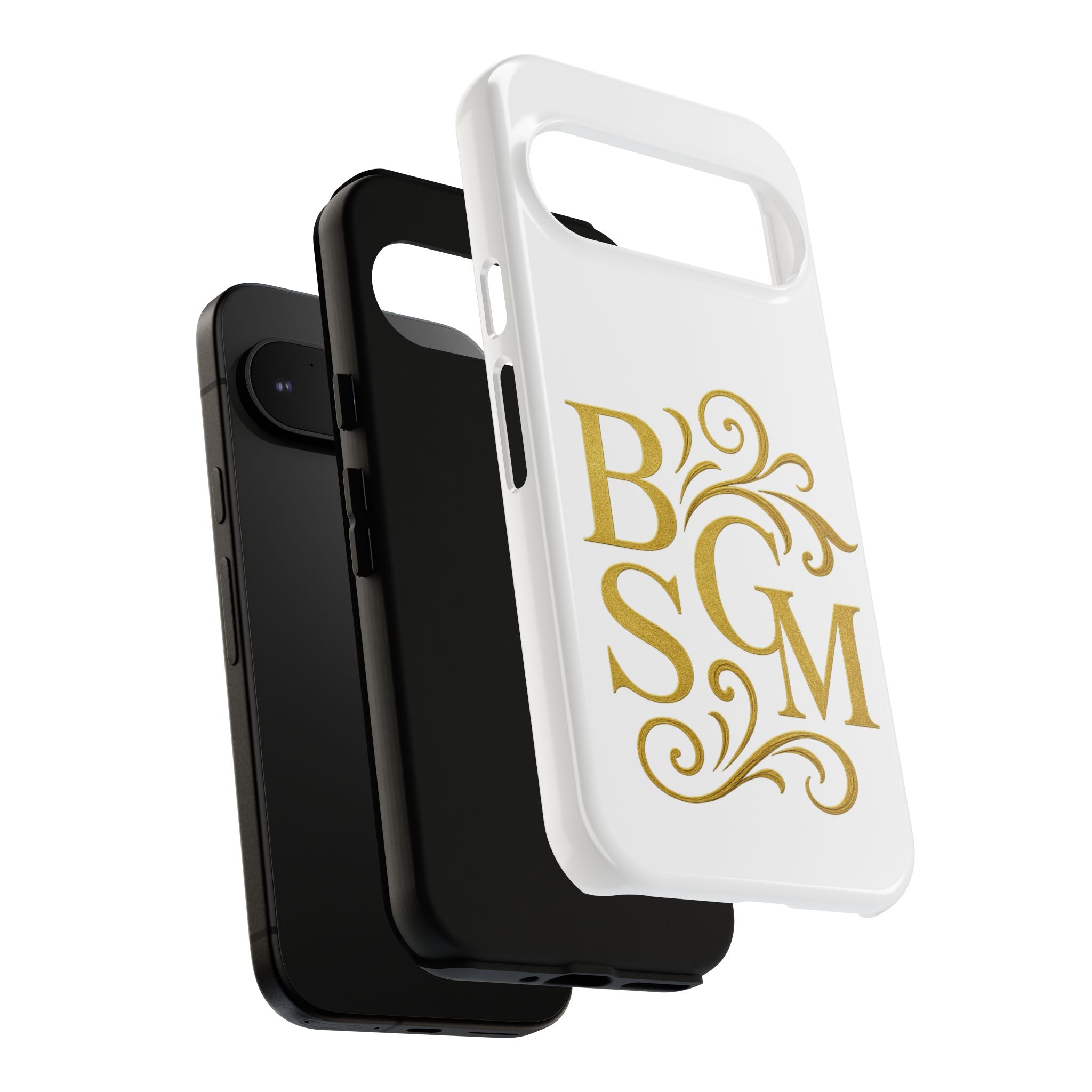 Monogram Tough Case – Elegant Gold B S G M Flourish Phone Case