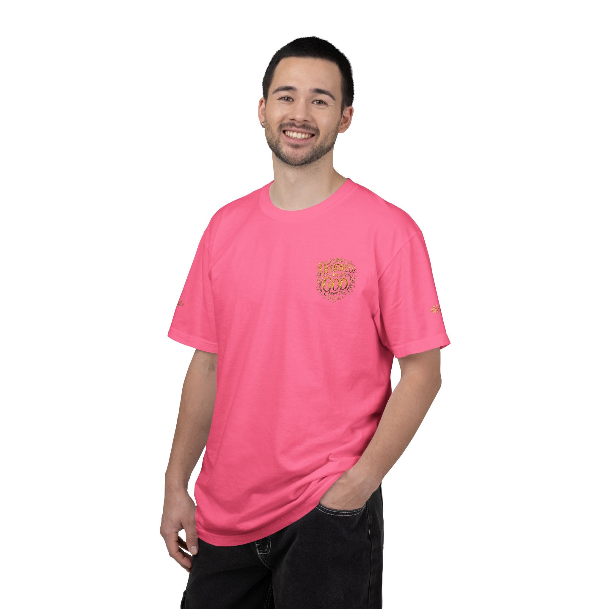 Autumn Fox Pocket T-Shirt — Rust Garment-Dyed Tee with Pocket Fox Design