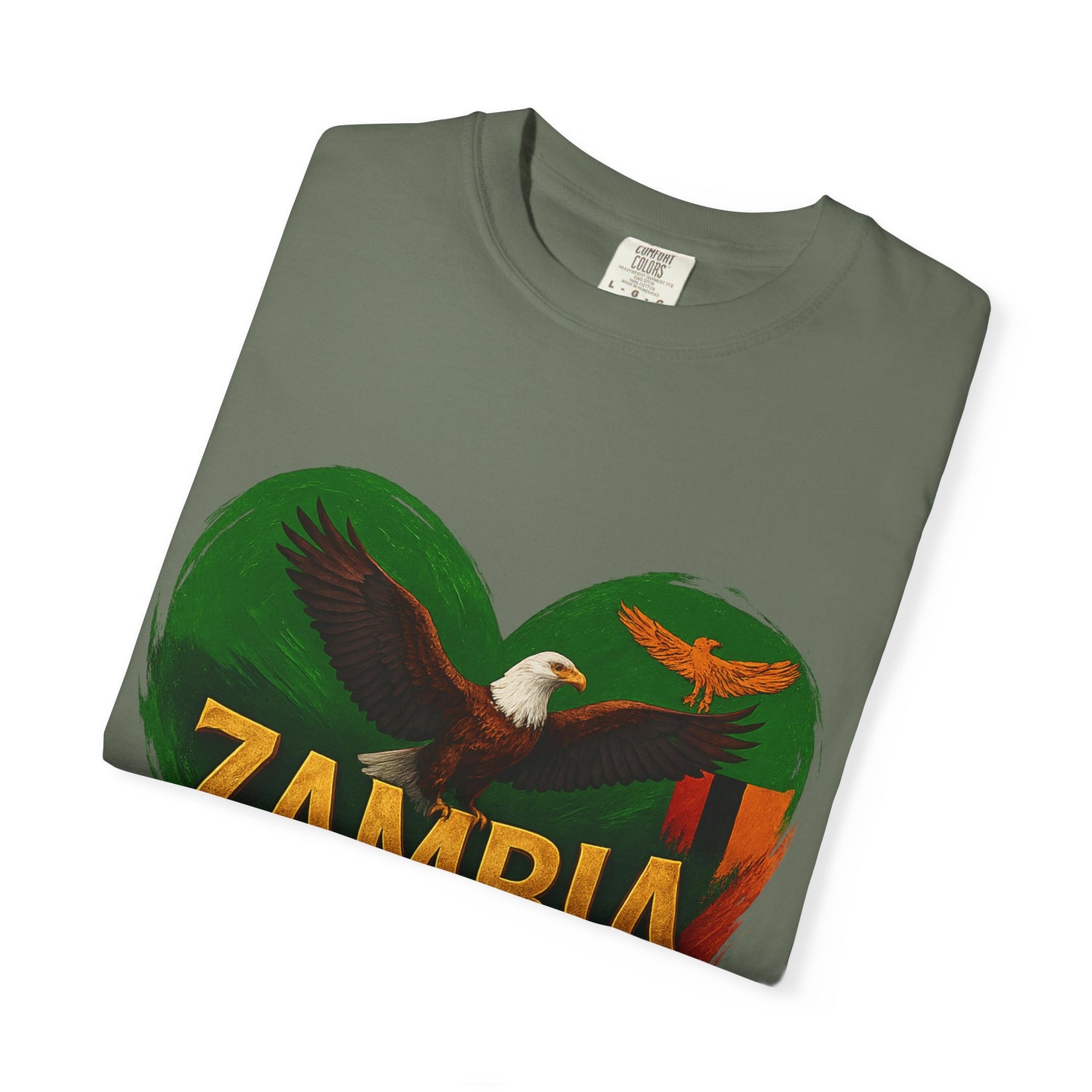 BGSM Zambia Heart Eagle T-Shirt — Patriotic Zambia Graphic Tee