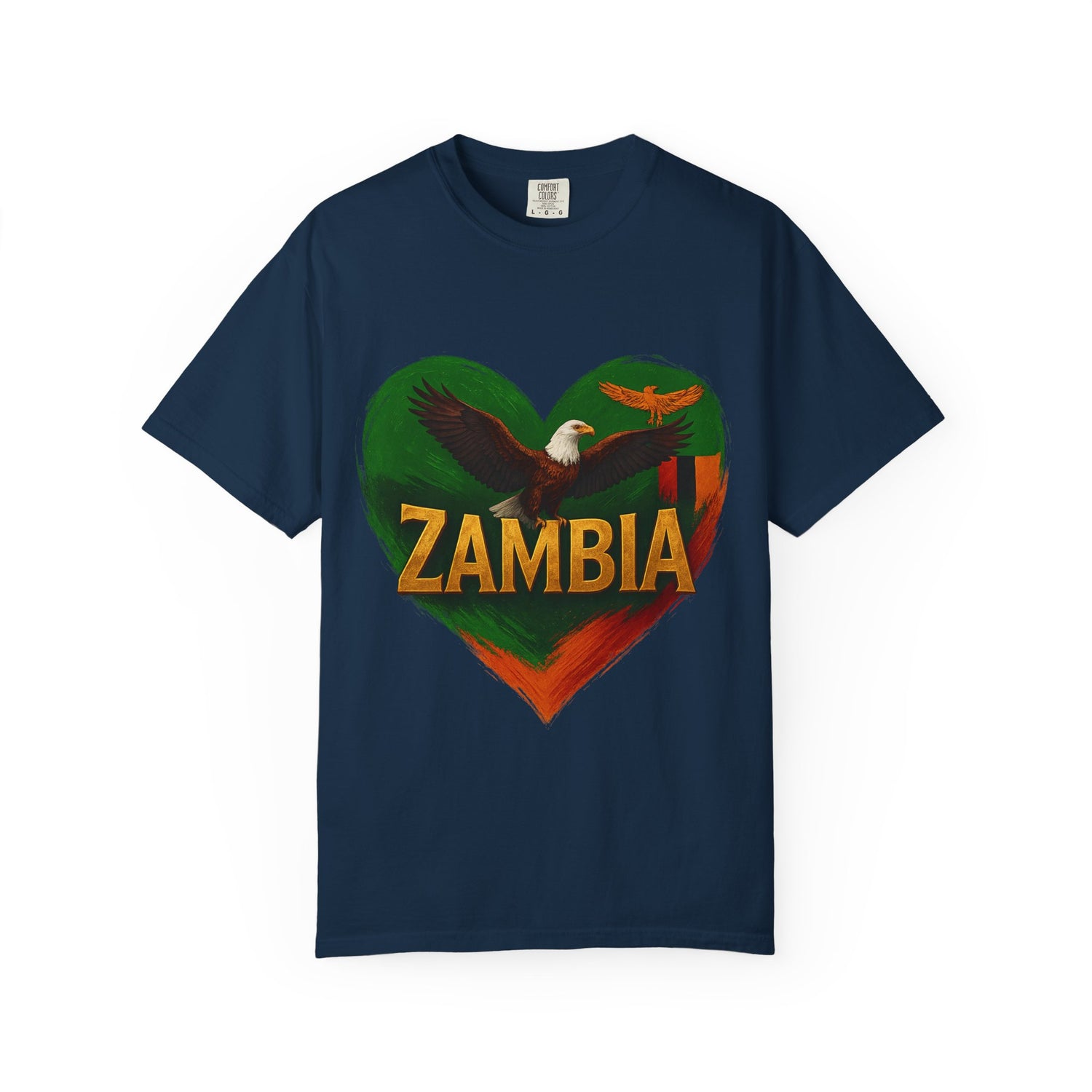 BGSM Zambia Heart Eagle T-Shirt — Patriotic Zambia Graphic Tee