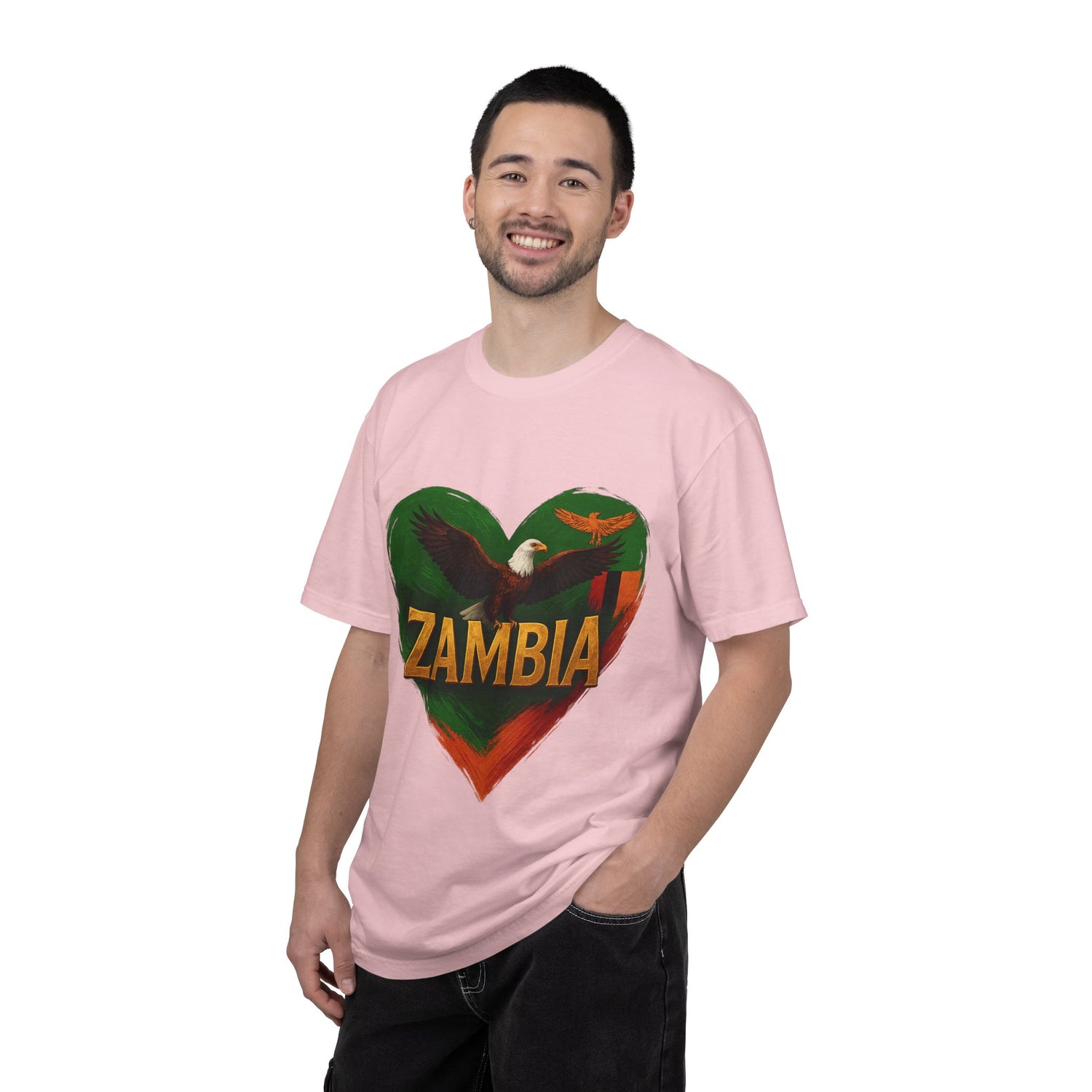 BGSM Zambia Heart Eagle T-Shirt — Patriotic Zambia Graphic Tee