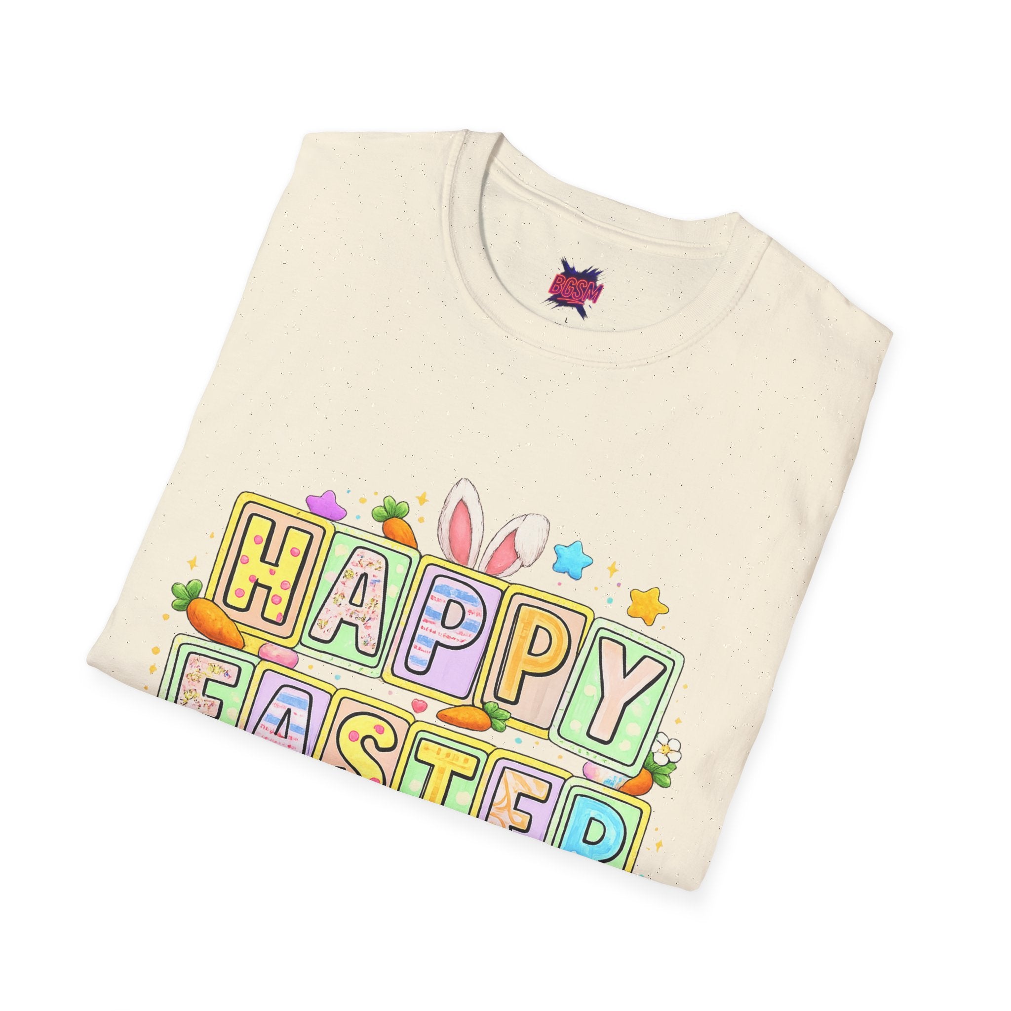 BGSM Happy Easter T-Shirt — Pastel Bunny &amp; Eggs Holiday Tee