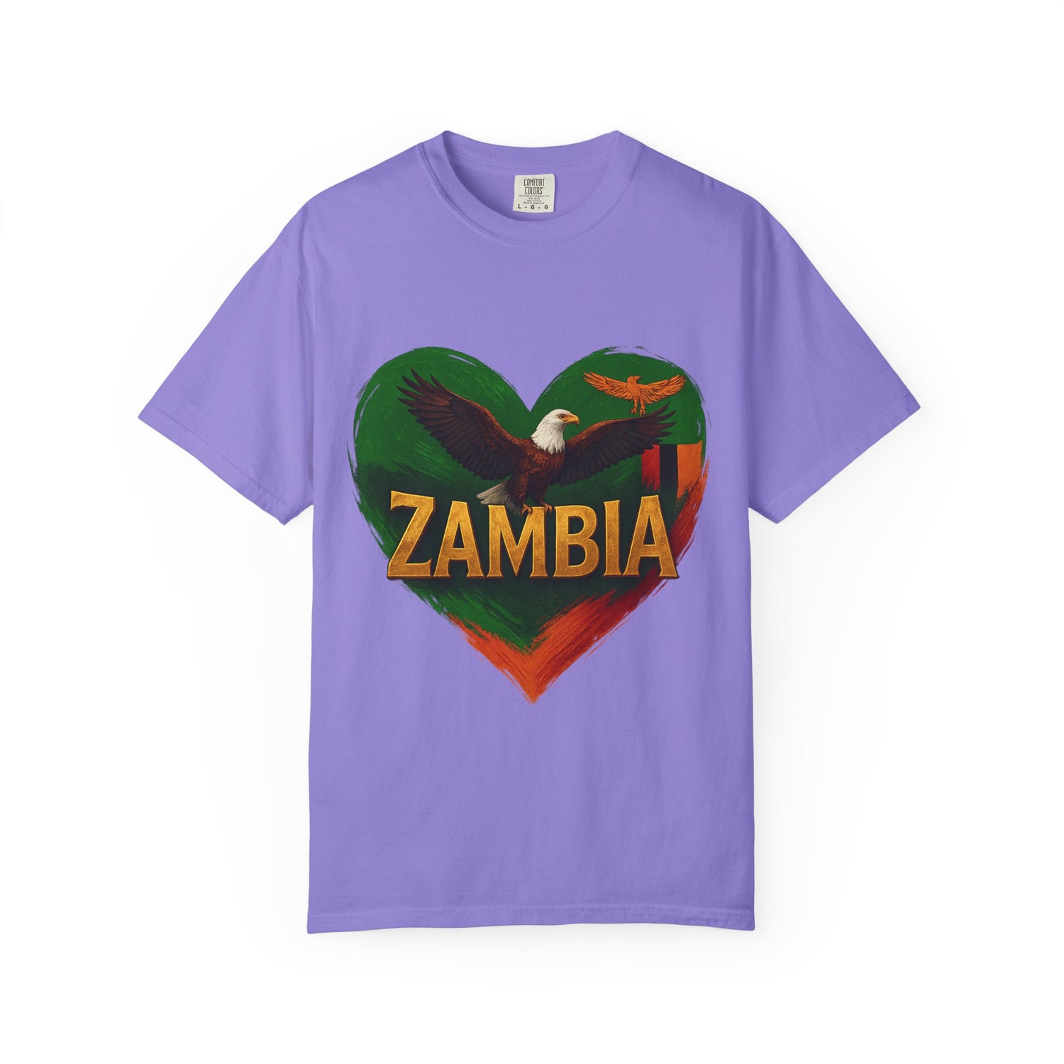 BGSM Zambia Heart Eagle T-Shirt — Patriotic Zambia Graphic Tee