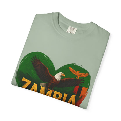 BGSM Zambia Heart Eagle T-Shirt — Patriotic Zambia Graphic Tee