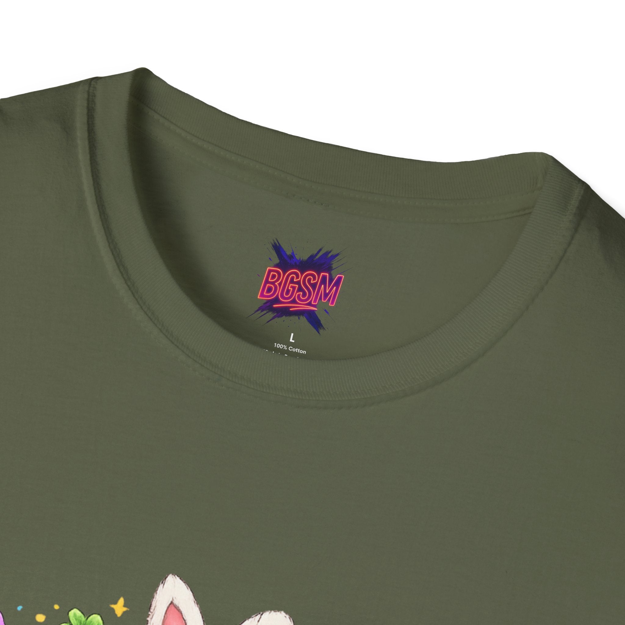 BGSM Happy Easter T-Shirt — Pastel Bunny &amp; Eggs Holiday Tee