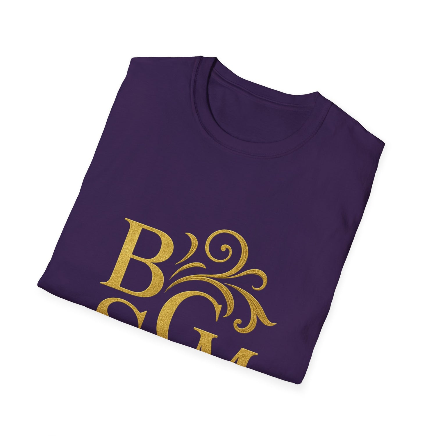 BGSM Monogram T-Shirt — Decorative Gold Front &amp; Blue Circle Back