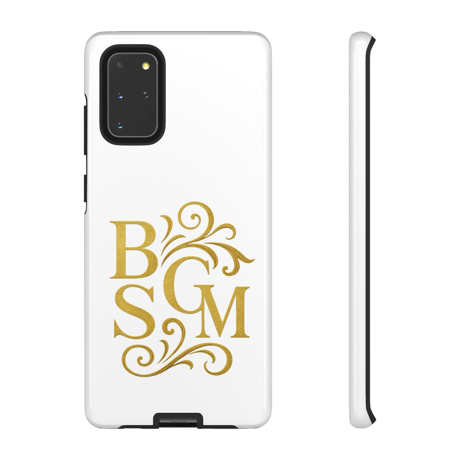 Monogram Tough Case – Elegant Gold B S G M Flourish Phone Case