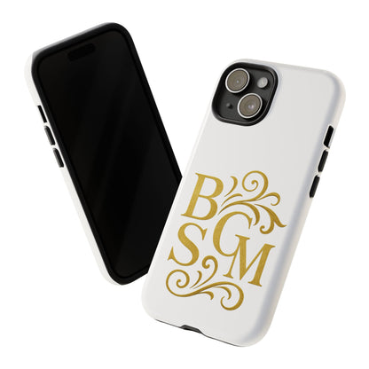 Monogram Tough Case – Elegant Gold B S G M Flourish Phone Case