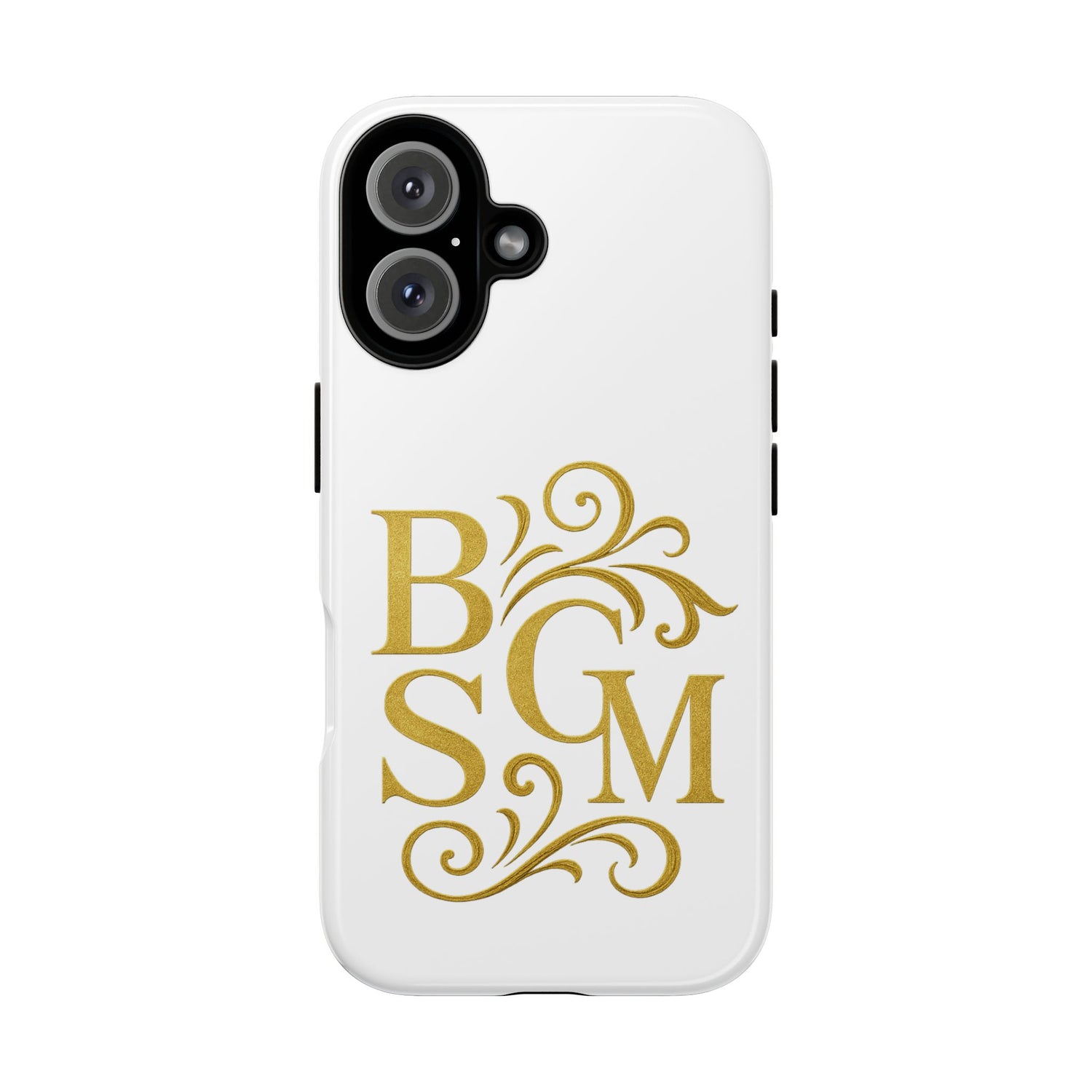 Monogram Tough Case – Elegant Gold B S G M Flourish Phone Case