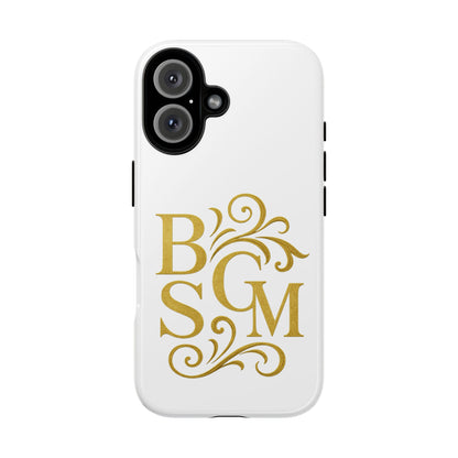 Monogram Tough Case – Elegant Gold B S G M Flourish Phone Case
