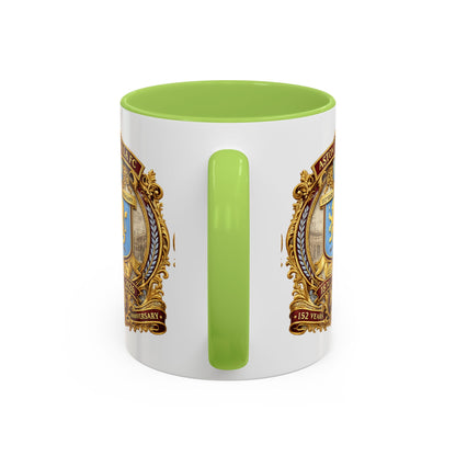 Aston Villa Crest Coffee Mug – 1874–2026 Anniversary Accent Mug (11/15 oz)